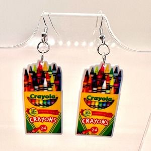 Crayon Box Earrings - Teacher Earrings - School Earrings